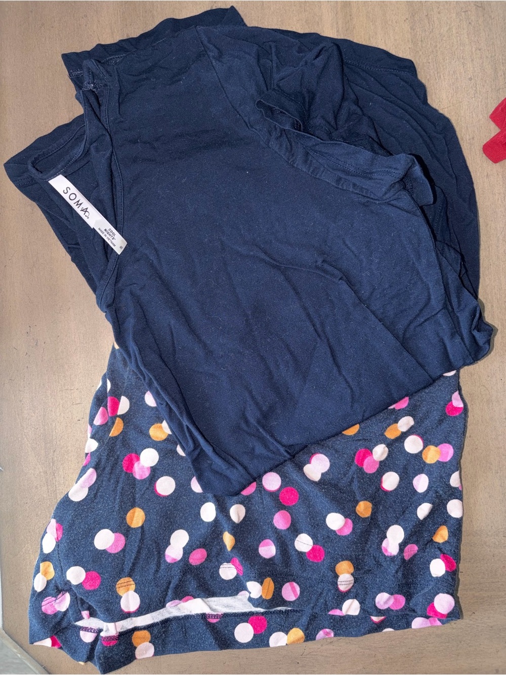 Soma Women’s Navy Pajama Set & red with plaid pajama set